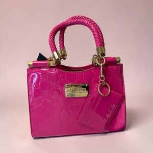 Bebe Hot Pink Satchel with Card Holder